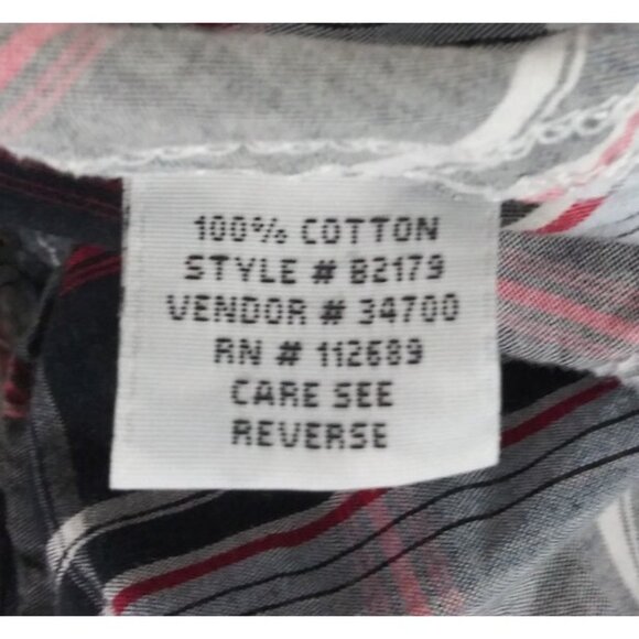 Buckle BKE Standard Fit Black Plaid With Marbled Pearl Snaps Men's Shirt Large - Picture 7 of 8